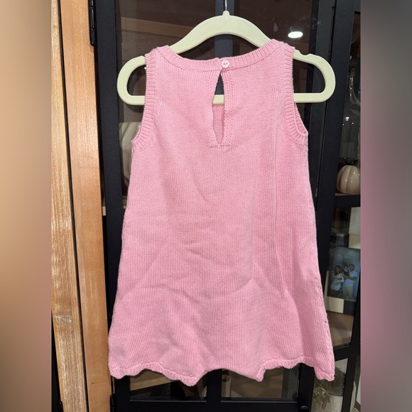 H&M Pointelle knit Romper pink toddler girl sleeveless scalloped crochet - Picture 3 of 7